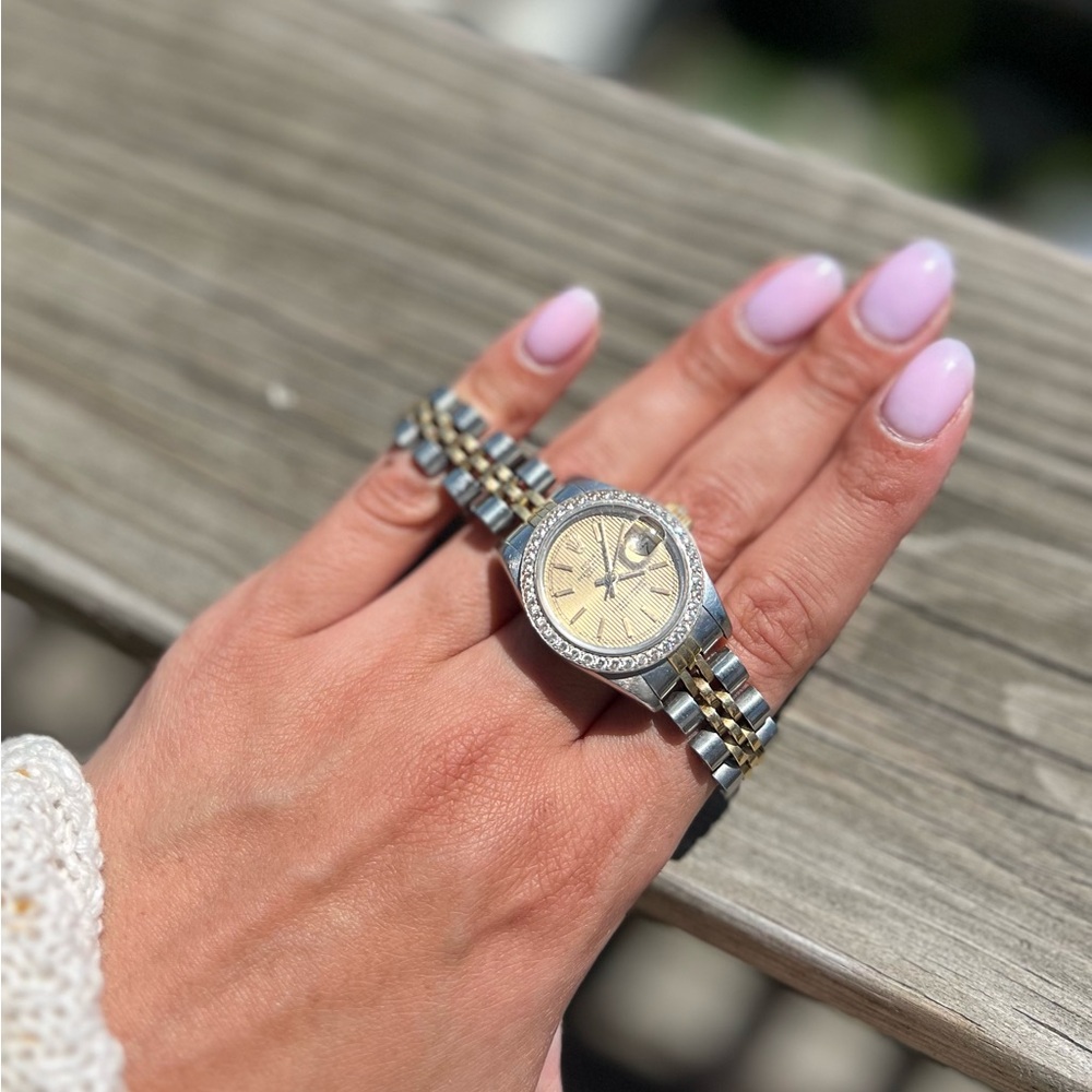 Rolex Lady Datejust Two-Tone 26mm Champagne Dial w/ Diamond Bezel – Box Included - Picture 3 of 7